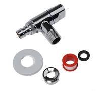 Niceminiwall Vanne d'angle à ouverture rapide en laiton pour machine à laver avec tailles d'interface G1/2 et G3/4, installation murale adaptée pour cuisine et salle de bain (argenté)