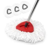 NICEMOVIC Lot de 3 têtes de balai de rechange, compatibles avec la tête de balai triangulaire Vileda, tête de balai en microfibre réutilisable pour un nettoyage facile et lavable en machine.