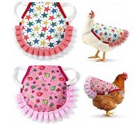 NiceNaiils 2 Pcs Selle de Poulet, Tablier de Selle de Poulet Poule avec Sangles, Gilet de Sécurité pour Poules, Protection Dorsale et Latérale, Accessoires de Protection des Plumes Volaille