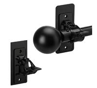 NiceNaiils 2 Pcs tringle rideau sans percage, Support de Tringle à Rideaux sans Percage, Fixation Autocollante Forte pour Salle de Bain, Cuisine, Salon, Commode Chambre(Noir)