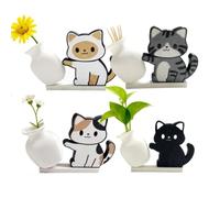 NiceNaiils 4 Pièces Aimant Frigo, Mini Vase, Petit Vase, Fridge Magnets Chat, Convient pour Accessoire Réfrigérateur, Cuisine, Bureau
