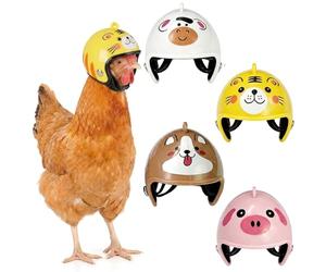 NiceNaiils 4 Pièces Casques de Poulet, Casque de Protection de tête pour Oiseaux de Poulet, pour Perroquet, Petits Poulets, Canards et Autres volailles drôles