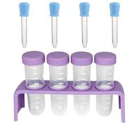 NiceNaiils 9 Pcs Eprouvette Plastique Tube à Essai avec Bouchon, Grands Tubes Plastique Support Pipettes Compte-Gouttes, pour Expériences Scientifiques Créatives, Jouet éducatif à Domicile