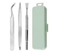 NiceNaiils Kit de 3 Pinces à Tiques Professionnel en Acier Inoxydable, Tire Tique pour Chien, Chat et Cheval, Outil d'Extraction de Parasites avec Boîte de Rangement, Hygiénique