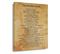 Nicene Creed Christian Prayer Canvas Print Wall Art Vertical Decor for Home Kitchen Office Gift(Framed,08x12inch(20x30cm))