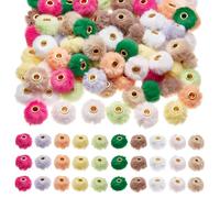NICENEEDED 100 Pcs Pompons en Fausse Fourrure Moelleuse Perles Accessoires Artisanaux pour Collier DIY