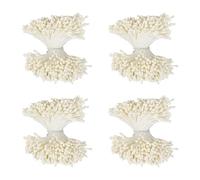 NICENEEDED 1600 PCS 2mm Pearl Double Head Flower Stamine Pistil Étamines Florales Nacrées Artificielles Étamines Blanches Laiteuses pour la Création D'Albums de Mariage à Faire Soi Même
