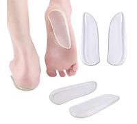 NICENEEDED 2 paires de Semelles Intérieures en Silicone à Talon Compensé Médial et Latéral, O/X Legs Correction Support Cups pour la Supination et la Pronation Excessive, Inserts de Talon Adhésifs en