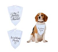 NICENEEDED 2 PCS Annonce de Fiançailles pour Chien Mes Humains Se Marient Bandana pour Chien Foulard pour Animaux de Compagnie pour Fête de Mariage Accessoire Photo de Mariage Triangulaire Réglable