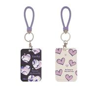 NICENEEDED 2 Porte Cartes Photo Kpop Porte Clés en Forme de Cœur pour PC Porte Badge D'Identification Kpop Porte Clés Pendentif Carte de Bus