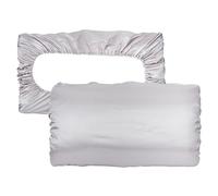 NICENEEDED 2 taie d'oreiller en Satin Gris, Housse de Taie d'oreiller en Satin à Bande Élastique, Taie d'oreiller en Satin Rafraîchissant sans Fermeture Éclair pour Voyage