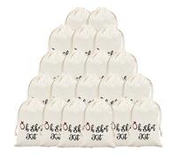 NICENEEDED 20 PCS Sacs Pochettes de Douche en Coton Réutilisables avec Sacs en Mousseline à Cordon Décorations D'Enterrement de Vie de Garçon Sacs de Survie en Toile de Jute
