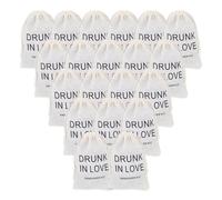 NICENEEDED 20 Sac de Survie en Mousseline de Coton de 4 x 6cm avec Cordon de Serrage pour Enterrement de Vie de Jeune Fille (Inlove)