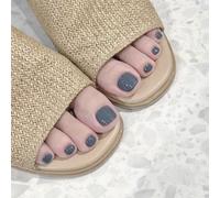 NICENEEDED 24 faux Ongles Gris Foncé Mat Ongles Acryliques à Bout Carré Court Faux Ongles de Couleur Pure Presse à Couverture Complète Sur les Ongles