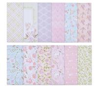 NICENEEDED 24 Feuille de Papier pour Scrapbooking à Motif Floral Papier Cartonné à Motifs Floraux et Végétaux pour Scrapbooking Botanique Vintage Bloc de Papier Décoratif pour Bricolage