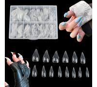 NICENEEDED 280 Ongles Courts Incurvés Forme de Griffe de Chat pour Halloween Forme Stiletto Double Modelage pour Extension en Polygel Ongles Sculpturaux Incurvés 3D Aigle Faucon Moules Réutilisables