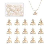 NICENEEDED 30 Breloques Abeille Plaquées Or 18 carats., Petites Perles Pendentif Abeille, Mignon Bumble Bracelet Collier Boucle d'oreille Porte-Clés Décoration