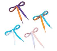 NICENEEDED 4 paire de Lacets Bicolores Lacets D'Apprentissage Bicolores pour Apprendre à Nouer des Chaussures Apprenez Lacer Vos Chaussures Apprendre Lacer Ses Chaussures Facilement pour les Débutants
