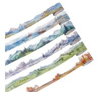 NICENEEDED 6 Rouleau de Rubans Adhésifs Pet pour Paysage Autocollants de Montagne Esthétiques pour Journal Intime Ruban Adhésif Décoratif Washi de Paysage de Neige