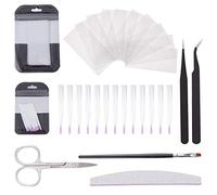 NICENEEDED 65 Pièces Kit Extension Ongle Fiberglas Extension D'Ongle En Fibre De Soie Faux Ongles Conseils Et Extension D'Ongle En Fibre De Verre De Soie,Pince à Épiler, Lime à Ongles Pour Nail Art