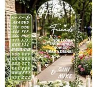 NICENEEDED Bienvenue à Notre Panneau de Mariage Autocollants Autocollants pour Miroir à Selfie Autocollant Décoratif Bienvenue pour Lettre en Vinyle pour Prénuptiale Ou Une Réception de Mariage