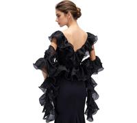 NICENEEDED Boa Chandelle 2 Yard Boa Vintage en Organza Noir Accessoires de Mode Féminine Accessoires de Style Charleston pour la Décoration d'une Fête