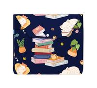 NICENEEDED Couverture de Livre de Chat Mignon Pochette de Livre avec Bouton Étui de Protection de Livre Bleu Lavable Sac de Rangement de Livre Étanche pour Livre de Poche