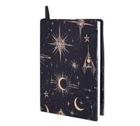NICENEEDED Couverture de livre extensible vintage Moon Sun, protection élastique pour carnet de notes, housse de protection lavable adaptée à la plupart des manuels à couverture rigide