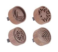 NICENEEDED Diffuseur D'Huile pour Voiture 4 pièce Diffuseur D'Huiles Essentielles Passif D'Aromathérapie avec Clip D'Aération Bois Rond Portable pour Voitures Salles de Yoga et Sauna