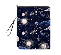 NICENEEDED Housse de Protection pour Livre Nuit Étoilée Couverture de Livre avec Fermeture Éclair Pochette de Protection de Livre Imprimée Sac de Rangement de Livre Étanche pour Livres de Poche