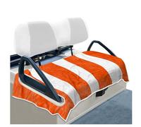 NICENEEDED Housses de siège de voiturette de golf de 130 x 78,7 cm, blanc et orange, protection de siège confortable en microfibre pour voyage, sport, buggy de golf, garde le siège frais et propre
