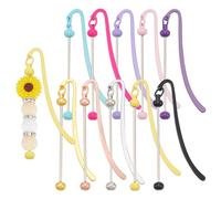 NICENEEDED Lot de 10 Marque Pages à Perles à Faire Soi Même Barre de Pendentif pour Marque Pages en Métal Chaînes en Acier Inoxydable Barre de Pendentif pour Marque Pages pour Les Amoureux des Livres