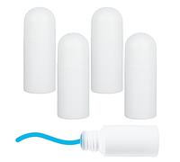 NICENEEDED Lot de 4 flacon Applicateur à Tête Éponge Blanche de 50 ml, Bouteille de Liniment Liquide en Plastique Vide, Récipient DIY anti - fuite avec éponge, protège - tibias, cosmétiques médicaux