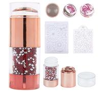 NICENEEDED Nail Art Stamper avec grattoirs, outils de ligne de sourire français inclus Modèle d'impression de vernis à double tête Tampons en silicone pour la beauté Nail Art DIY (Style 2)