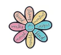 NICENEEDED Pins en Émail Positifs Pin'S Émaillé à Message de Motivation Broche Fleur Mignonne et Inspirante Badges pour Vêtements Sacs Chapeaux et Décorations pour Femmes