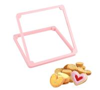 NICENEEDED Porte Pochoirs à Biscuits Outil de Décoration de Cuisine avec Cadre de 4.72x4.72 Pouce Pochoirs pour Cadre de Modèle de Biscuit Outil D'Aide à la Cuisson