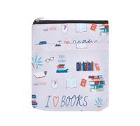 NICENEEDED Protège-Livres avec Fermeture Éclair, Couverture de Livre Imprimée, Pochette de Livre Imperméable, Pochette de Livre en Tissu Lavable, Sac de Rangement pour les Amateurs de Livres