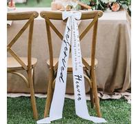 NICENEEDED Ruban de Chaise de Mariage « in Loving Memory » Panneau Commémoratif de 10.83 Pied pour Chaise Réservée Nœud en Ruban Satiné pour Décoration de Cérémonie à L'Église du Paradis
