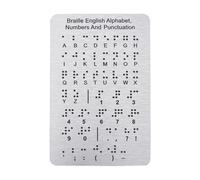 NICENEEDED Tableau Alphabétique en Braille Alphabet Braille Anglais avec Points en Relief Chiffres Ponctuation Apprentissage du Braille pour Débutants 4.7 x 7.25 Pouce