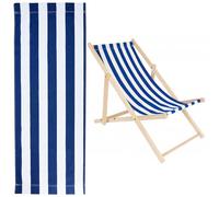 NICENEEDED Toile de Remplacement pour Chaise Longue de Plage Tissu de Chaise Simple et Décontracté à Rayures Bleues et Blanches Chaise Pliante D'Extérieur en Tissu pour Bain de Soleil dans Le Jardin