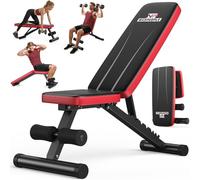 Nicepeople Banc de musculation réglable pour la maison, capacité 299 kg, banc d'entraînement avec 8 appuis-tête pour la poitrine, les épaules et les bras, banc de force compact et pliable pour petit