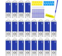 Nicepicten Lot de 20 clés USB 2.0 de 1 Go avec cordon de serrage, bleu