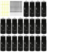 Nicepicten Lot de 20 clés USB 2.0 en vrac de 1 Go - Lot de 20 clés USB 2.0 pivotantes avec étiquette et cordons (1 Go, noir)