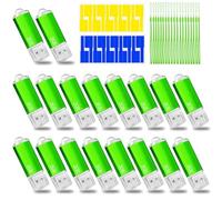 Nicepicten Lot de 20 clés USB de 2 Go avec fermeture éclair de 2 Go - Lot de 20 clés USB avec cordons et étiquette - Vert