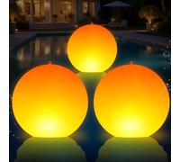 Niceput 1 lampe solaire flottante pour piscine, 35,6 cm, globe lumineux flottant IP68, boules lumineuses gonflables pour piscine, étang, décoration extérieure