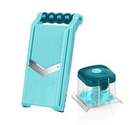 Nicer Dicer Chef Professional Trancheuse à légumes réglable, Moulins à légumes manuels | Set de 2 pièces - Trancheuse à trancher, coupe-tranches, avec Handy Hopper, couvercle de protection, lame en V