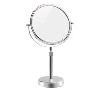 Nicesail Miroir Maquillage Hauteur Réglable Miroir Grossissant sur Pied 1x /7X - Double Face - Rotation à 360 ° - Baño - Rond - Chrome,Diamètre 20cm