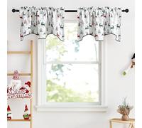 NICETOWN 1 panneau de rideau de cuisine avec œillets sur le dessus, motif élan, neige, pour petite fenêtre, chambre à coucher, salle de bain, buanderie, 132,1 x 45,7 cm