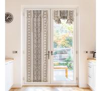 NICETOWN 1 panneau de rideau de porte et fenêtre de style bohème en lin de style rustique pour salon, chambre à coucher, fenêtre latérale, 66 x 183 cm, angora