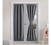 NICETOWN 1 Panneau de Rideaux occultants en Faux Lin pour Porte-fenêtre, 76,2 x 182,9 cm, Isolation Thermique avec Passe-Tringle, Gris Anthracite